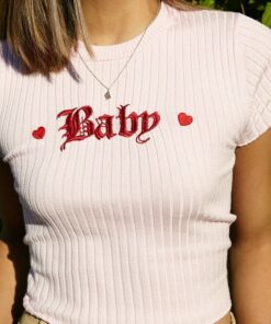Embroidered “Baby” Heart Top full 2
