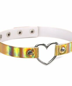 Holographic Heart Choker Gold