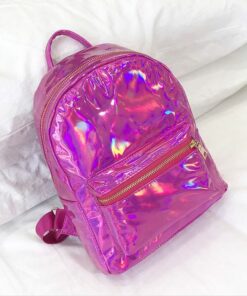 Holographic Small Backpack Hot Pink