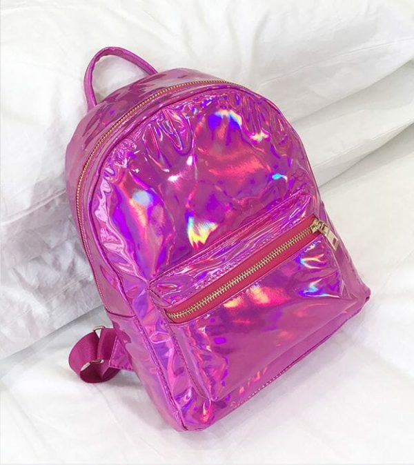 Holographic Small Backpack Hot Pink
