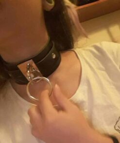 Leather Oversized Ring Choker example