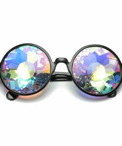 Round Kaleidoscope Glasses Black