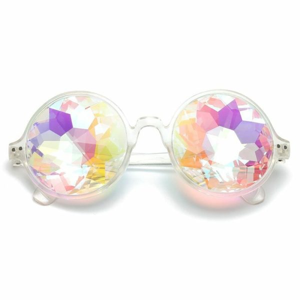 Round Kaleidoscope Glasses Clear
