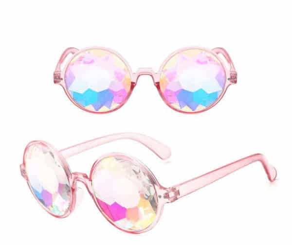 Round Kaleidoscope Glasses Pink Full