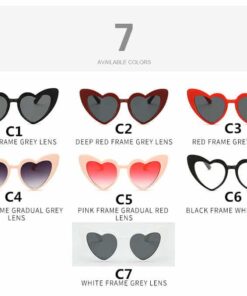 Vintage Cat Eye Heart Shaped Glasses Colours