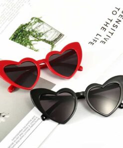 red heart shaped sunglasses & heart sunglasses black