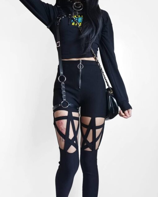 raeyel wearing Pentagram Pants with Zipper