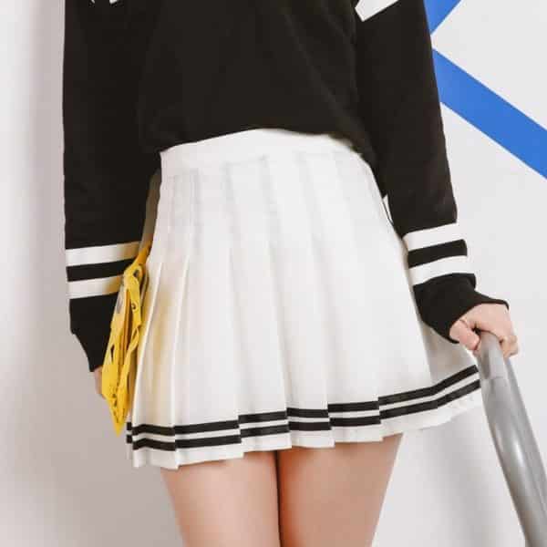 High Waist Mini Skirt with Stripes 1