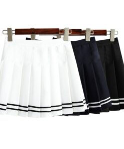 High Waist Mini Skirt with Stripes