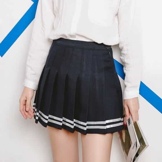 High Waist Mini Skirt with Stripes 1