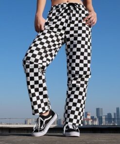 Checkerboard High Waist Plaid Trousers 3 1
