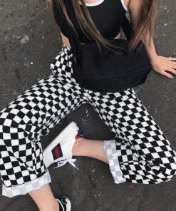 Checkerboard High Waist Plaid Trousers 4 1