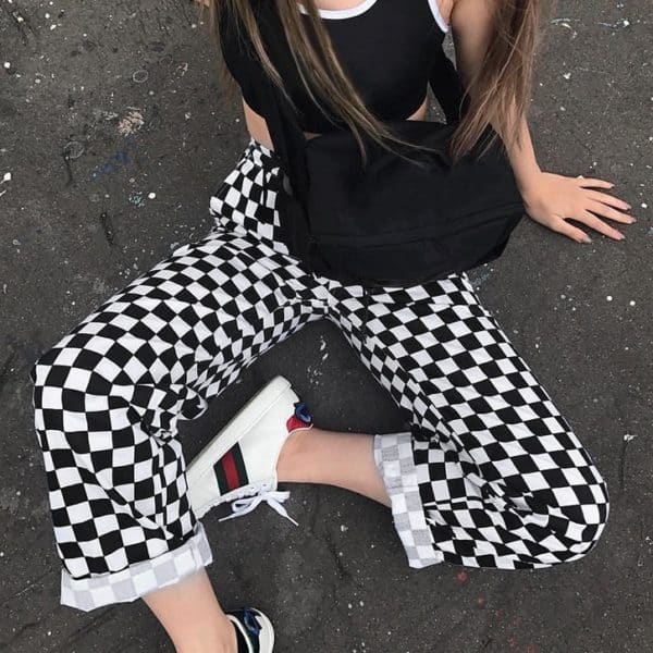 Checkerboard High Waist Plaid Trousers 4 1