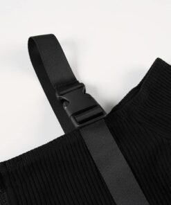 Off The Shoulder Crop Top with Zipper Details 2