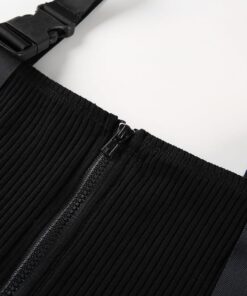 Off The Shoulder Crop Top with Zipper Details