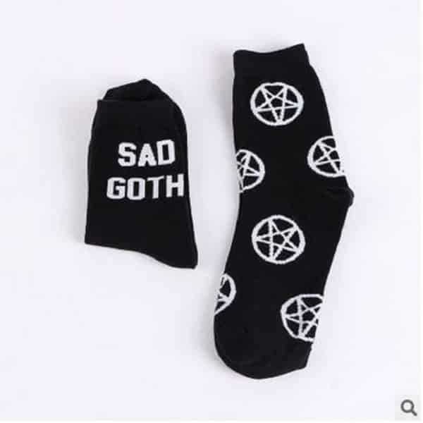 Pentagram & Sad Goth Tube Socks 2