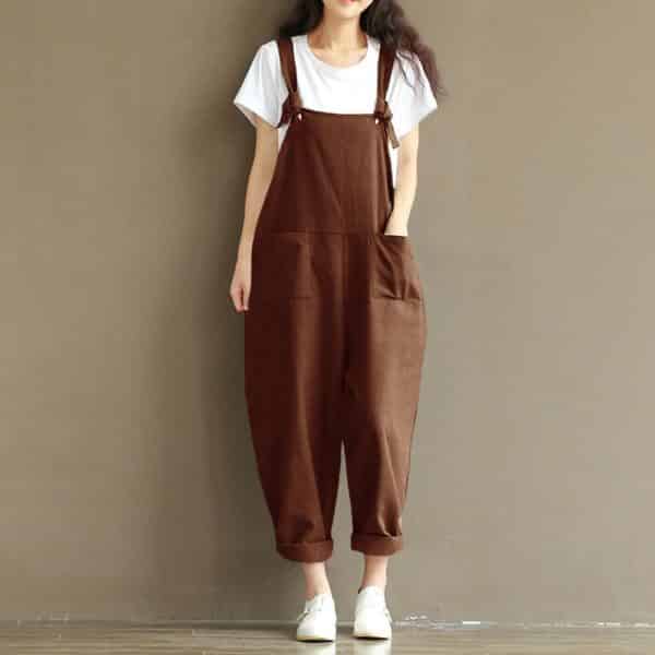Oversized Dungaree Brown