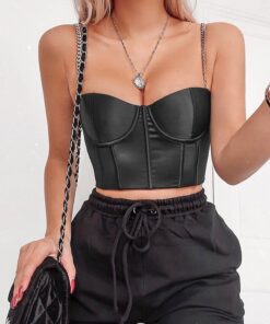 Black Camisole with Chain Straps 1
