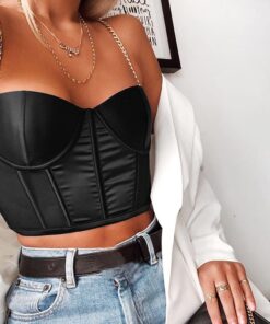 Black Camisole with Chain Straps