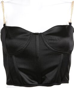 Black Camisole with Chain Straps Full Front
