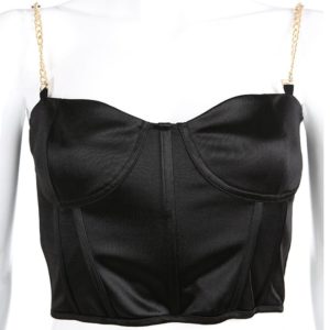 Black Camisole with Chain Straps Full Front