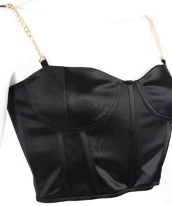 Black Camisole with Chain Straps Full Side