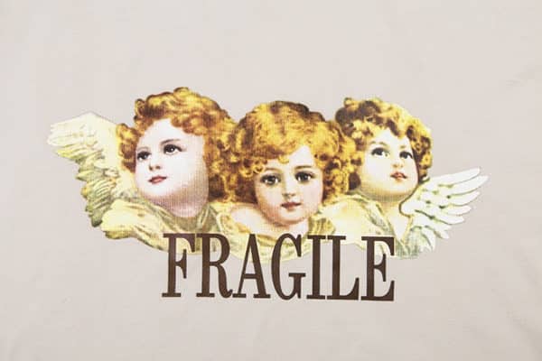Fragile Angels Print Shirt Close up