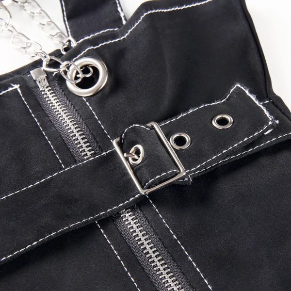 Front Chain Straps Mini Dress Details 3