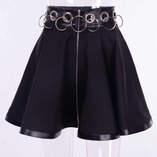 High Waist Zip-up Mini Skirt 1