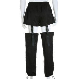High Waist Trousers With Plastic Buckles 3
