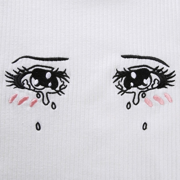 Anime Eyes Crying Sticker for Sale by micax  Redbubble
