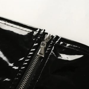 Faux Leather Tube Top with Zipper Close up
