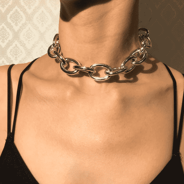 Thick Metal Chain Silver