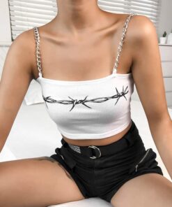 Barber Wire Tank Top with Metal Chains 2