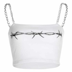 Barber Wire Tank Top with Metal Chains Full