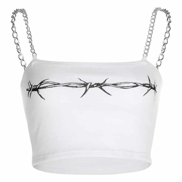 Barber Wire Tank Top with Metal Chains Full