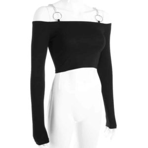 Crop Top with Ring Chains Straps - Ninja Cosmico