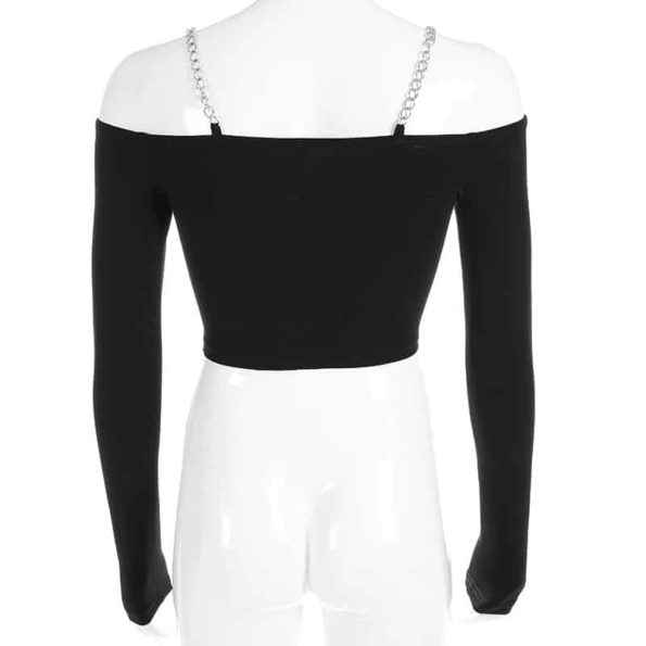 Crop Top with Ring Chains Straps - Ninja Cosmico