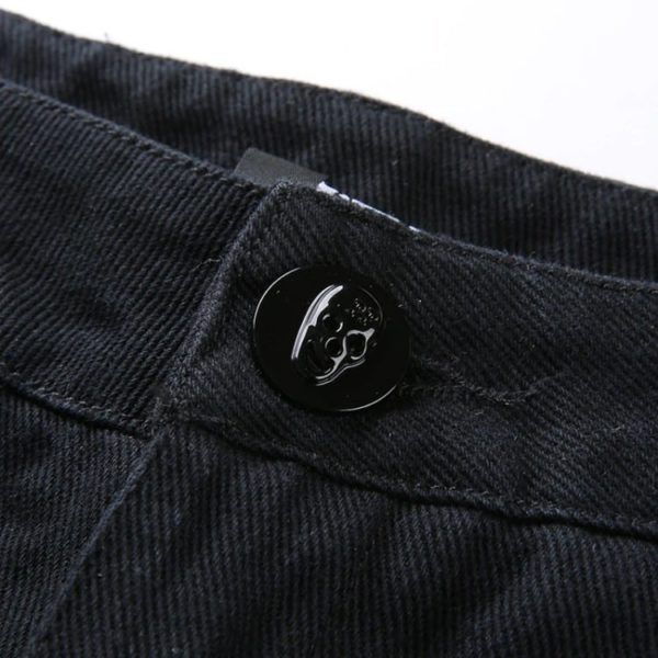 Distressed High Waist Shorts with Garter Button Close Up