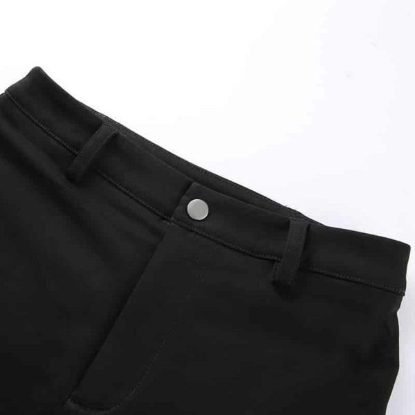 High Waist Slim Shorts with Garters Details