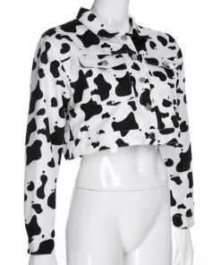 Cow Print Bomber Jacket Full Front 2