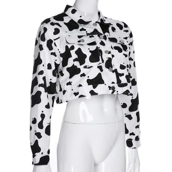 Cow Print Bomber Jacket Full Front 2