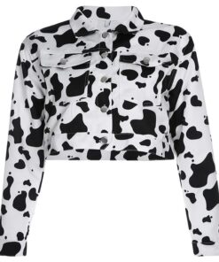 Cow Print Bomber Jacket Full Front
