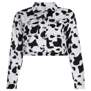 Cow Print Bomber Jacket Full Front