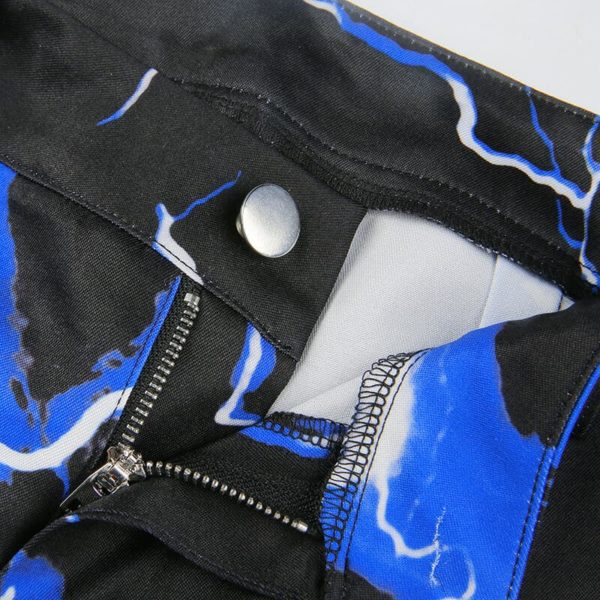 Lightning Print Baggy Pants Details 2