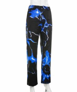 Lightning Print Baggy Pants Full 2
