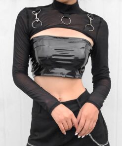 Mesh Top with Metal Ring Straps
