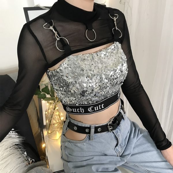 Mesh Top with Metal Ring Straps 13