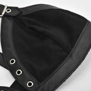 Vegan Leather Backless Bralette Details 2