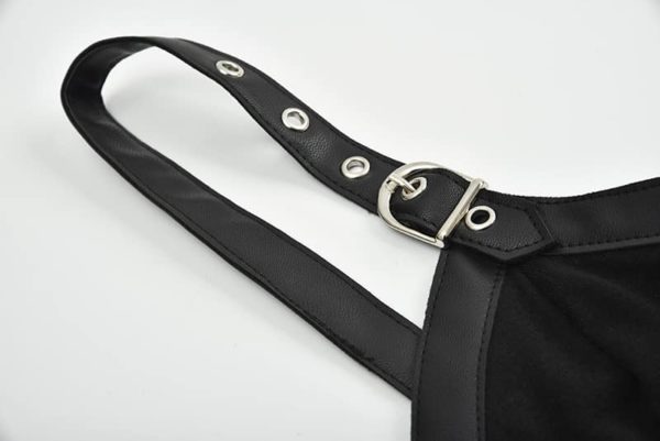Vegan Leather Backless Bralette Details 3
